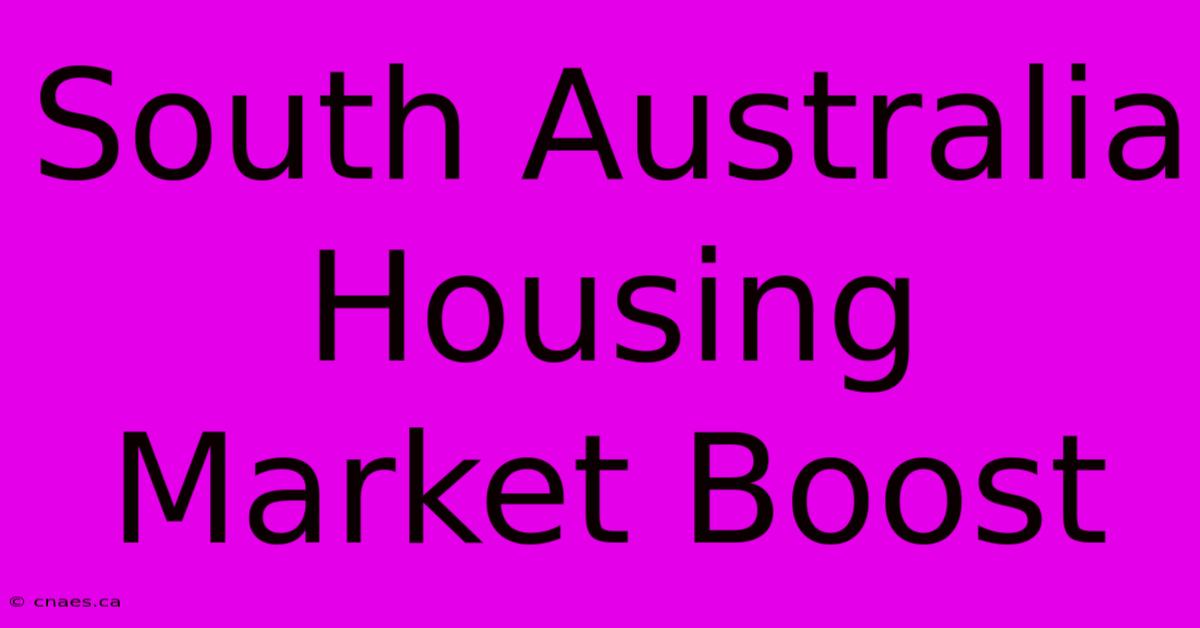 South Australia Housing Market Boost