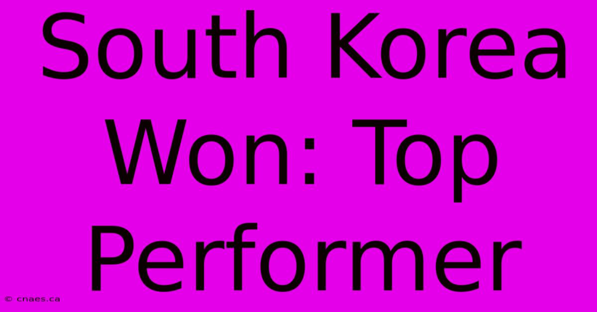 South Korea Won: Top Performer