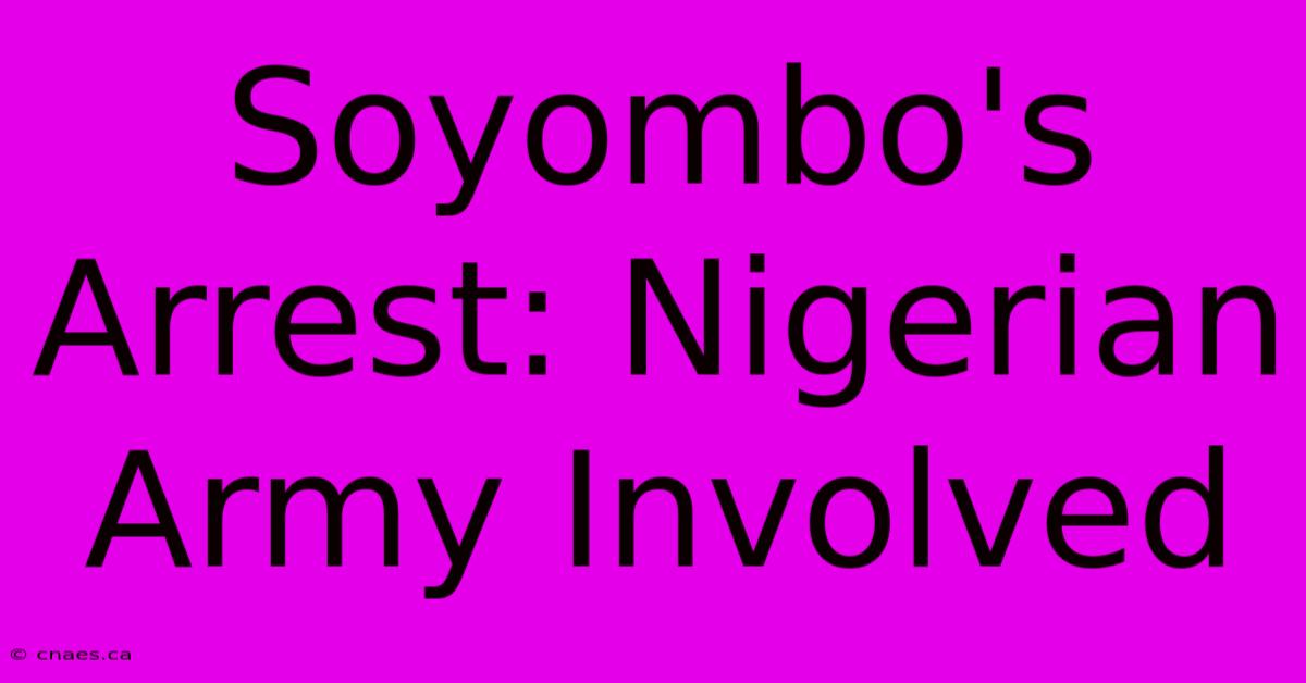 Soyombo's Arrest: Nigerian Army Involved