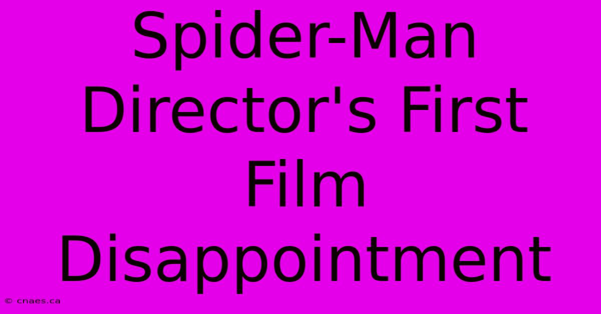 Spider-Man Director's First Film Disappointment 