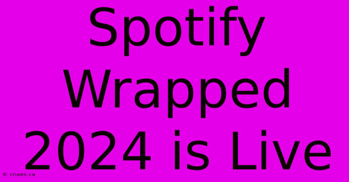 Spotify Wrapped 2024 Is Live