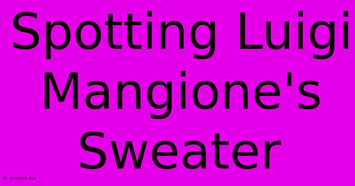 Spotting Luigi Mangione's Sweater