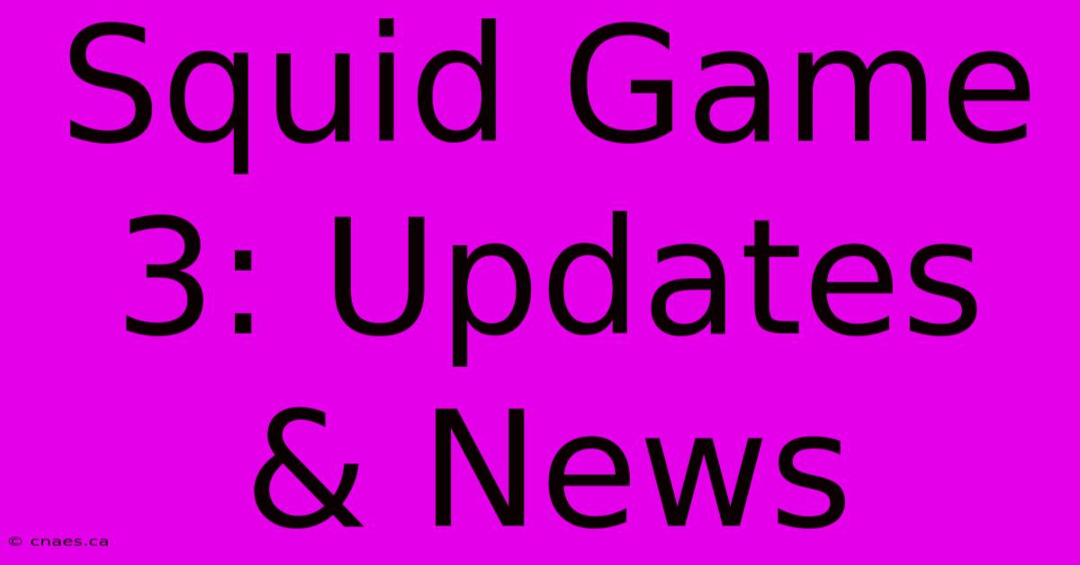 Squid Game 3: Updates & News