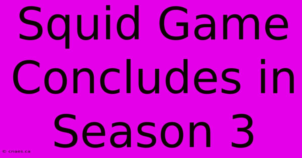 Squid Game Concludes In Season 3