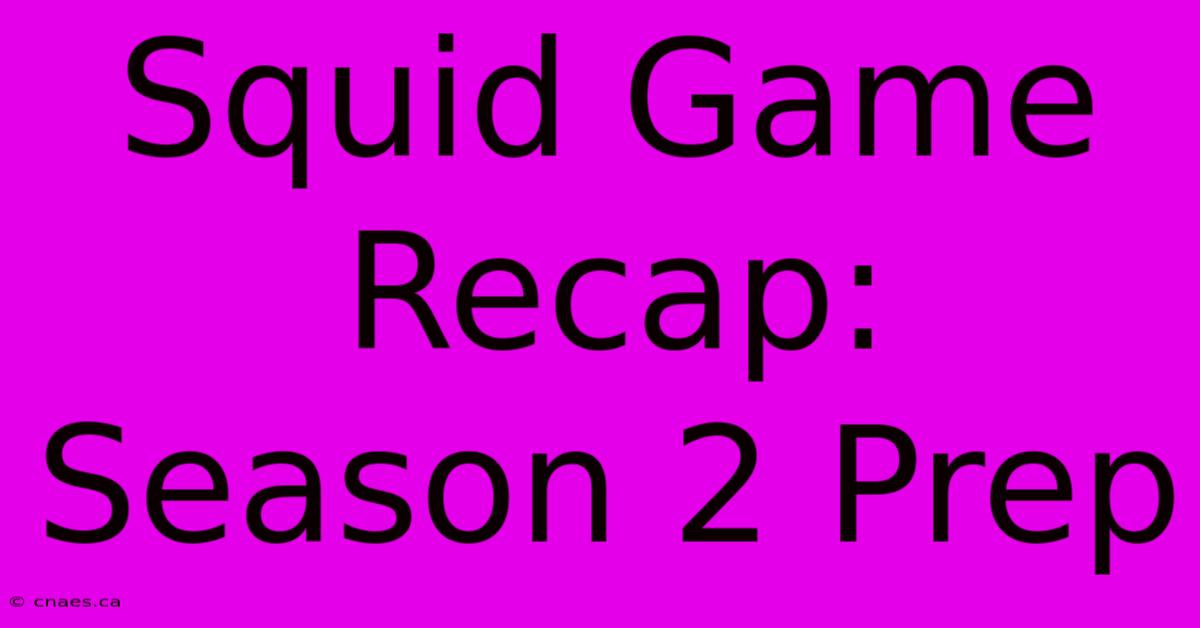 Squid Game Recap: Season 2 Prep