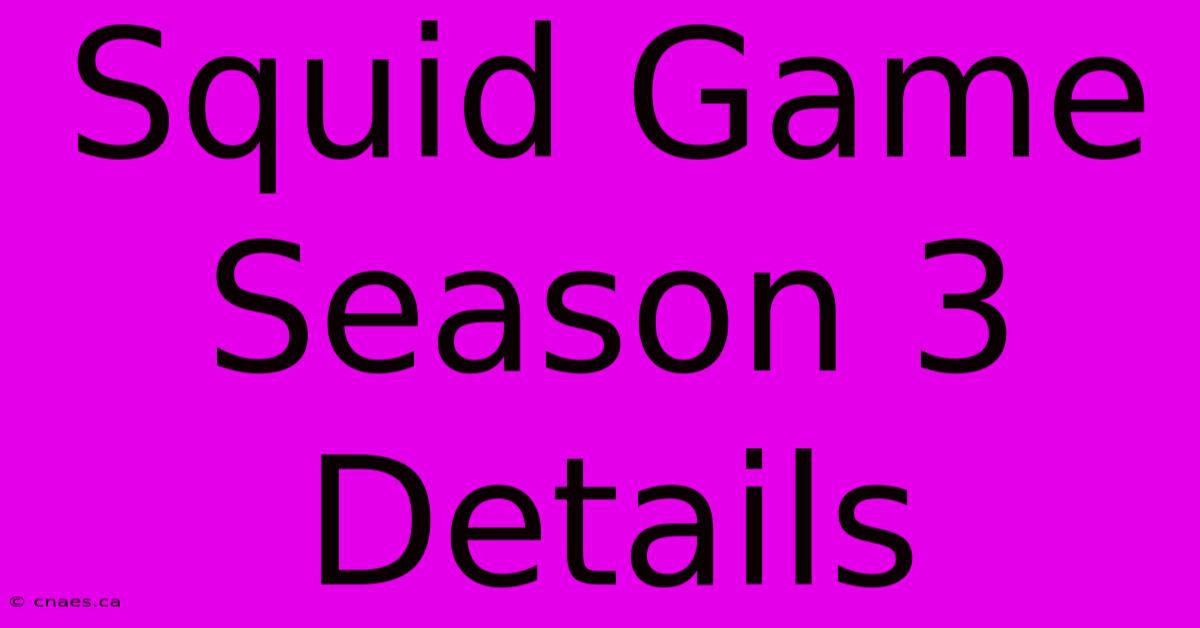 Squid Game Season 3 Details