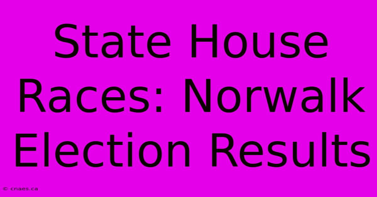 State House Races: Norwalk Election Results