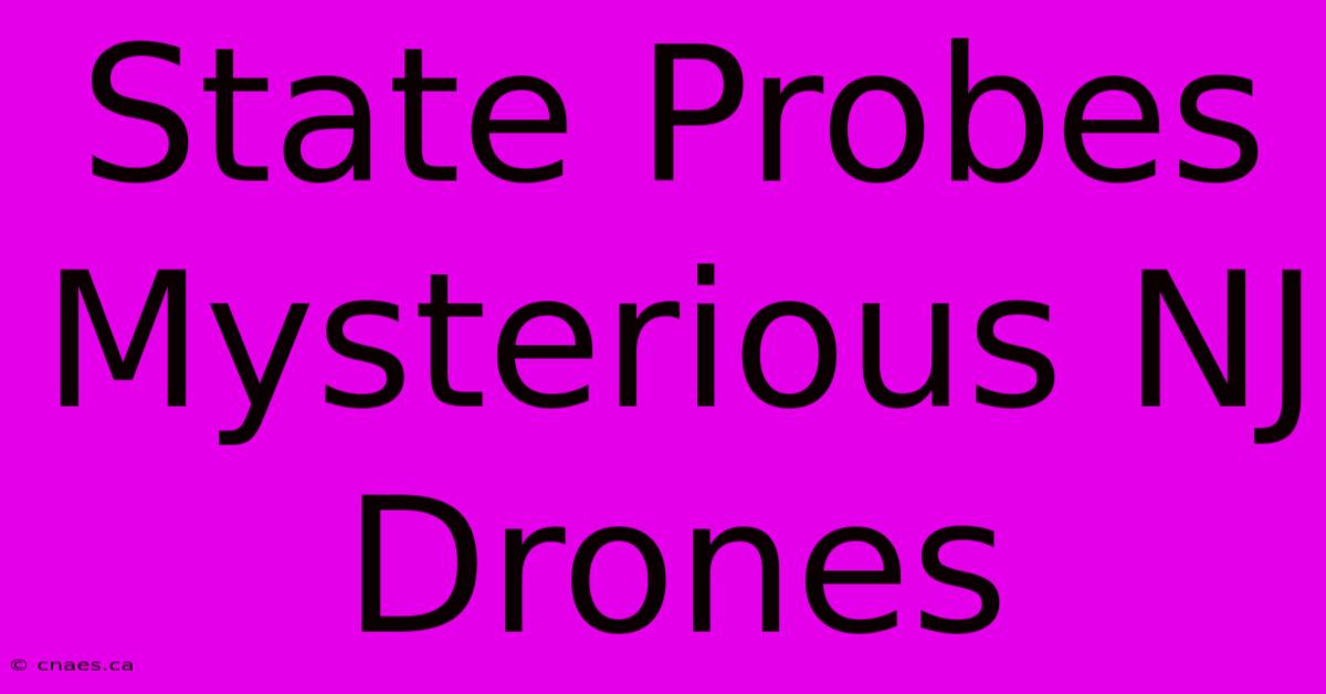 State Probes Mysterious NJ Drones