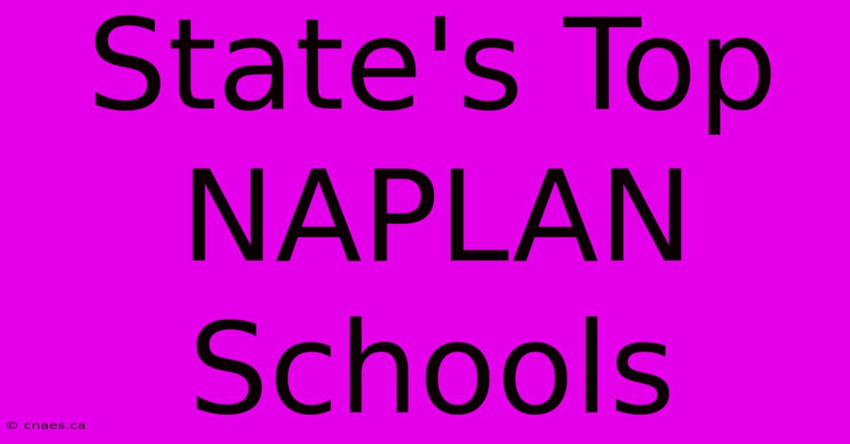 State's Top NAPLAN Schools