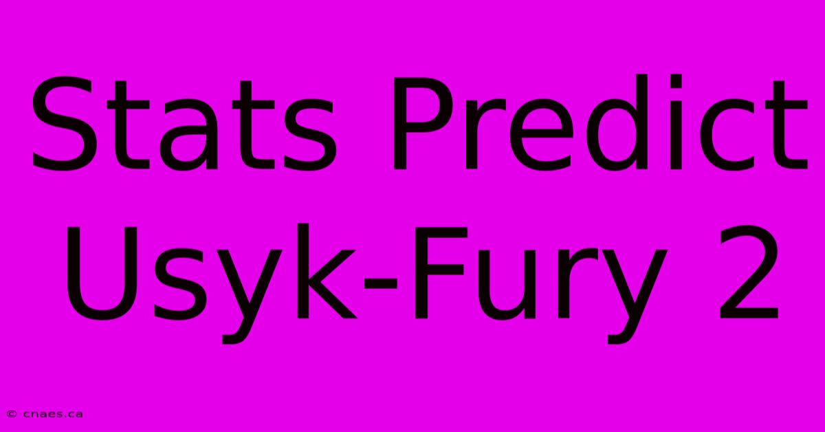 Stats Predict Usyk-Fury 2