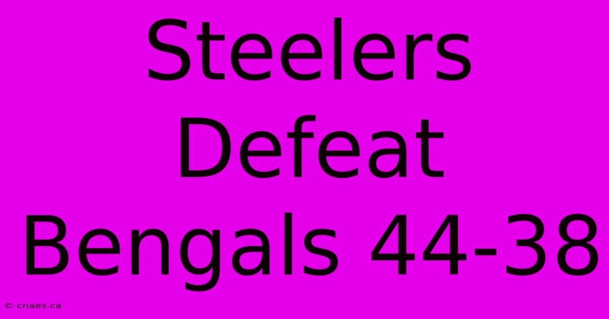 Steelers Defeat Bengals 44-38