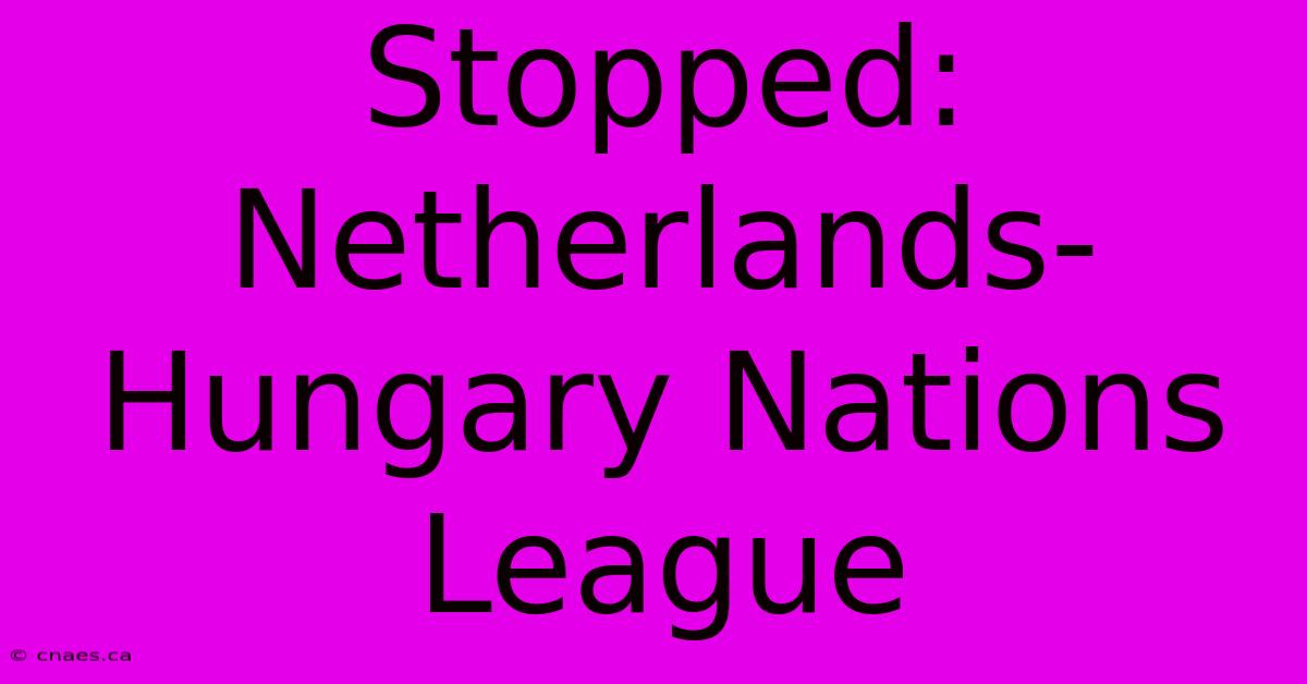 Stopped: Netherlands-Hungary Nations League