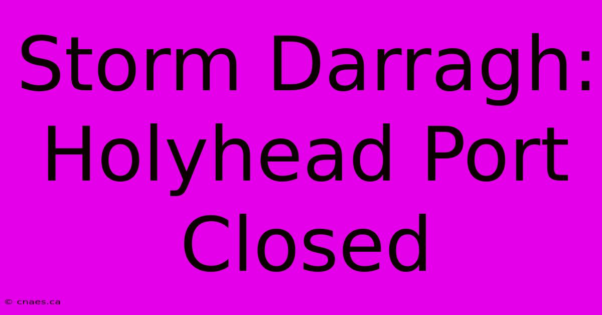 Storm Darragh: Holyhead Port Closed