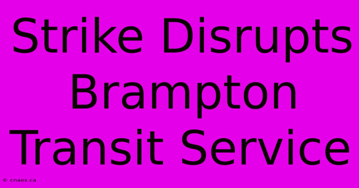 Strike Disrupts Brampton Transit Service