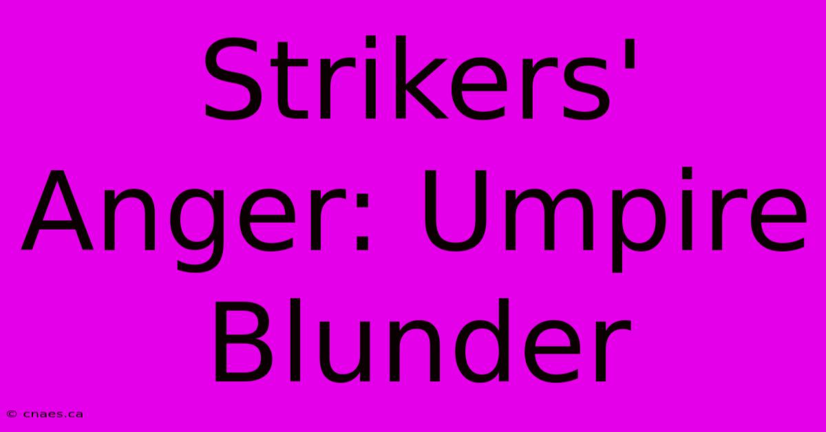 Strikers' Anger: Umpire Blunder