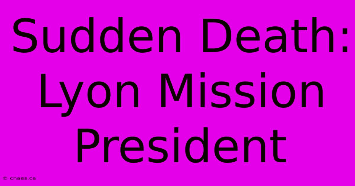 Sudden Death: Lyon Mission President