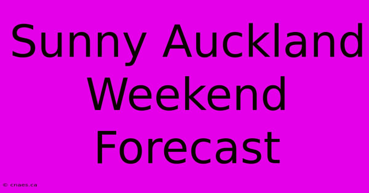 Sunny Auckland Weekend Forecast