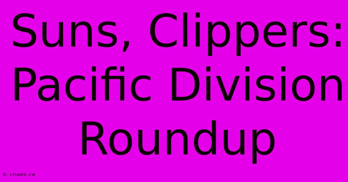 Suns, Clippers: Pacific Division Roundup 