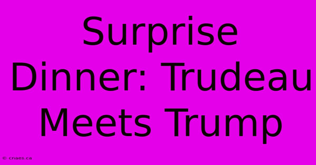 Surprise Dinner: Trudeau Meets Trump