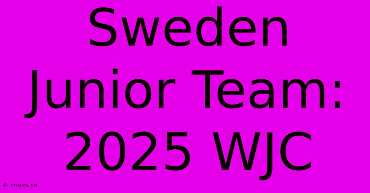 Sweden Junior Team: 2025 WJC