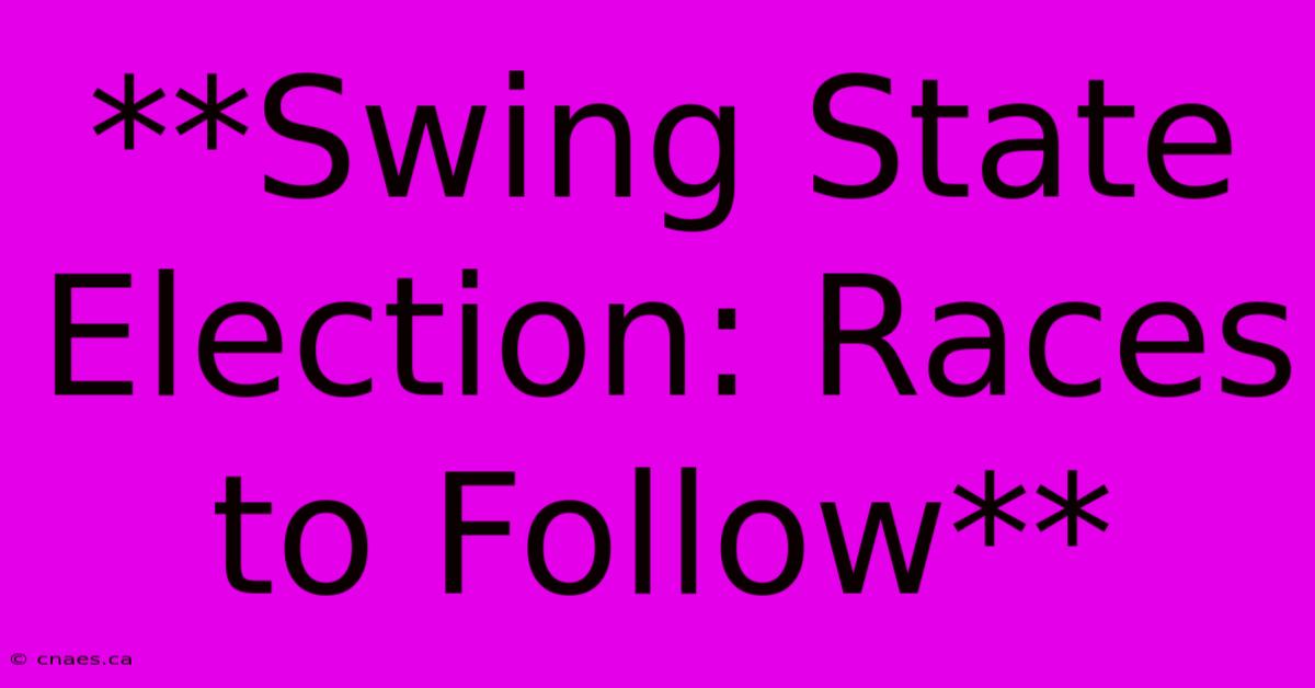 **Swing State Election: Races To Follow**