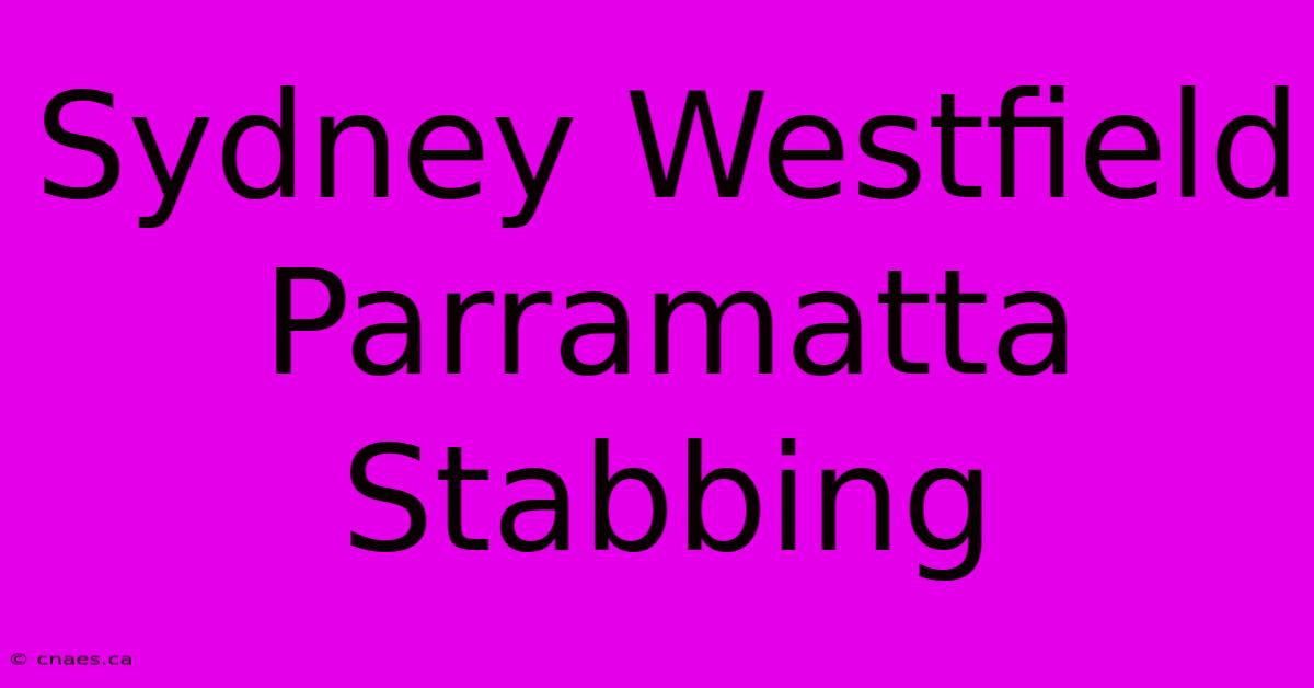 Sydney Westfield Parramatta Stabbing