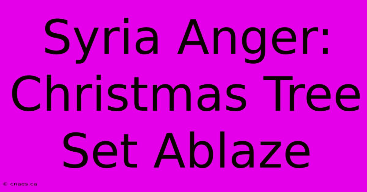 Syria Anger: Christmas Tree Set Ablaze