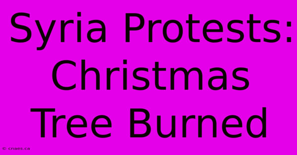 Syria Protests: Christmas Tree Burned