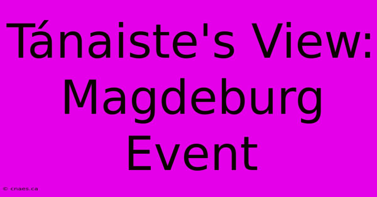 Tánaiste's View: Magdeburg Event