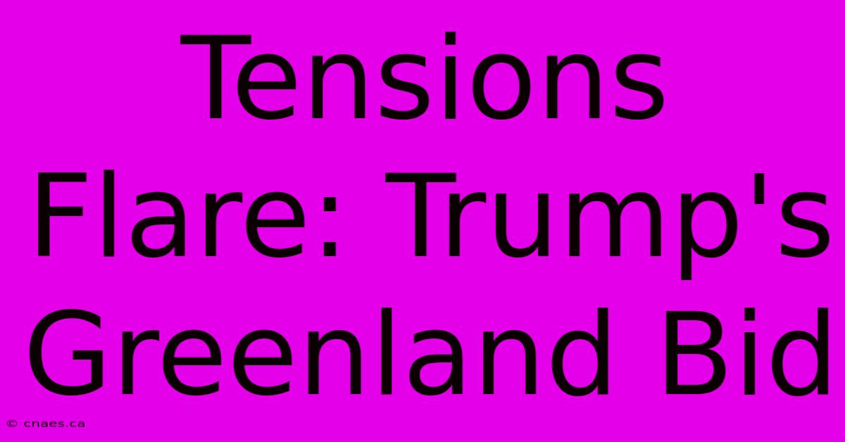 Tensions Flare: Trump's Greenland Bid