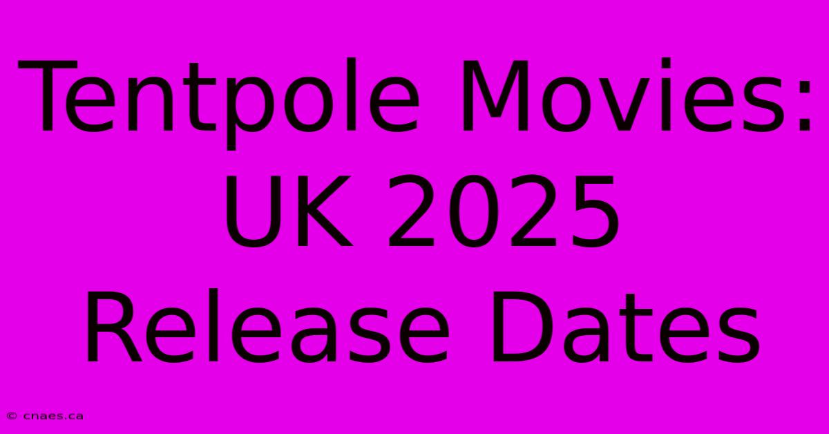 Tentpole Movies: UK 2025 Release Dates