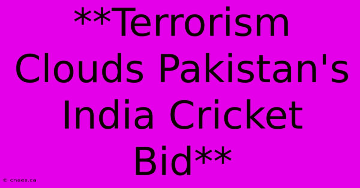 **Terrorism Clouds Pakistan's India Cricket Bid** 