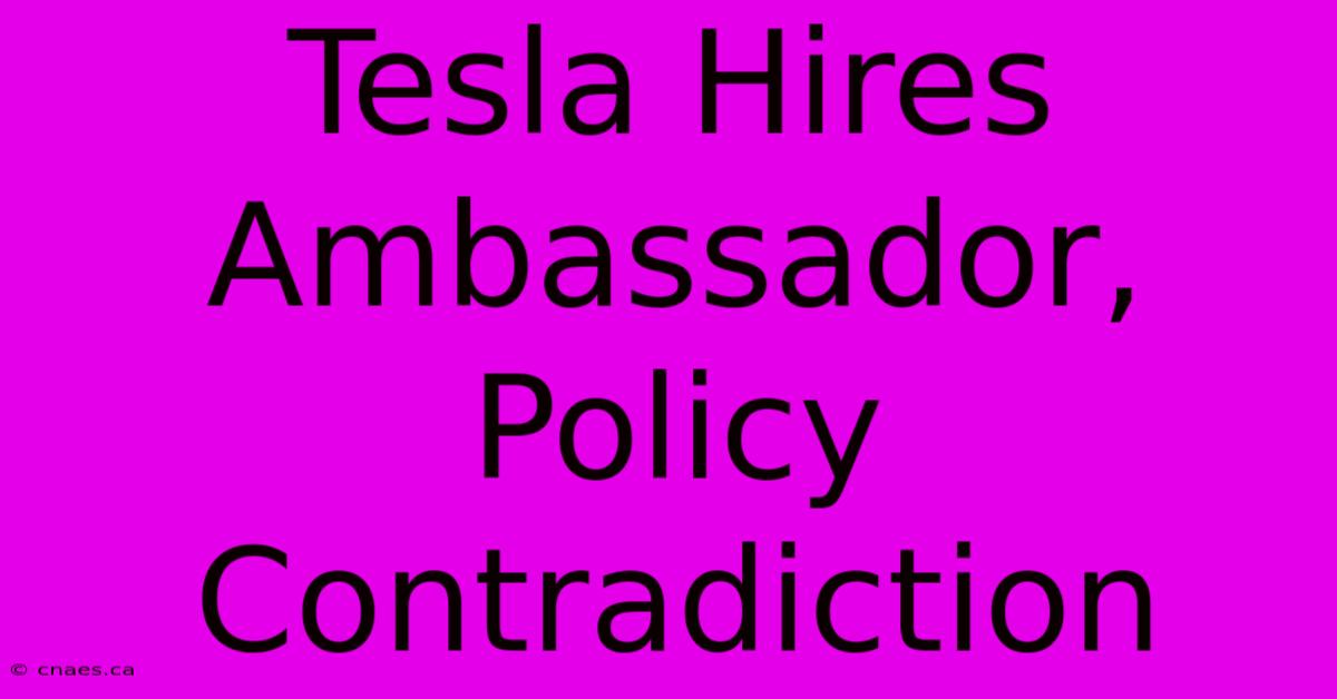 Tesla Hires Ambassador, Policy Contradiction