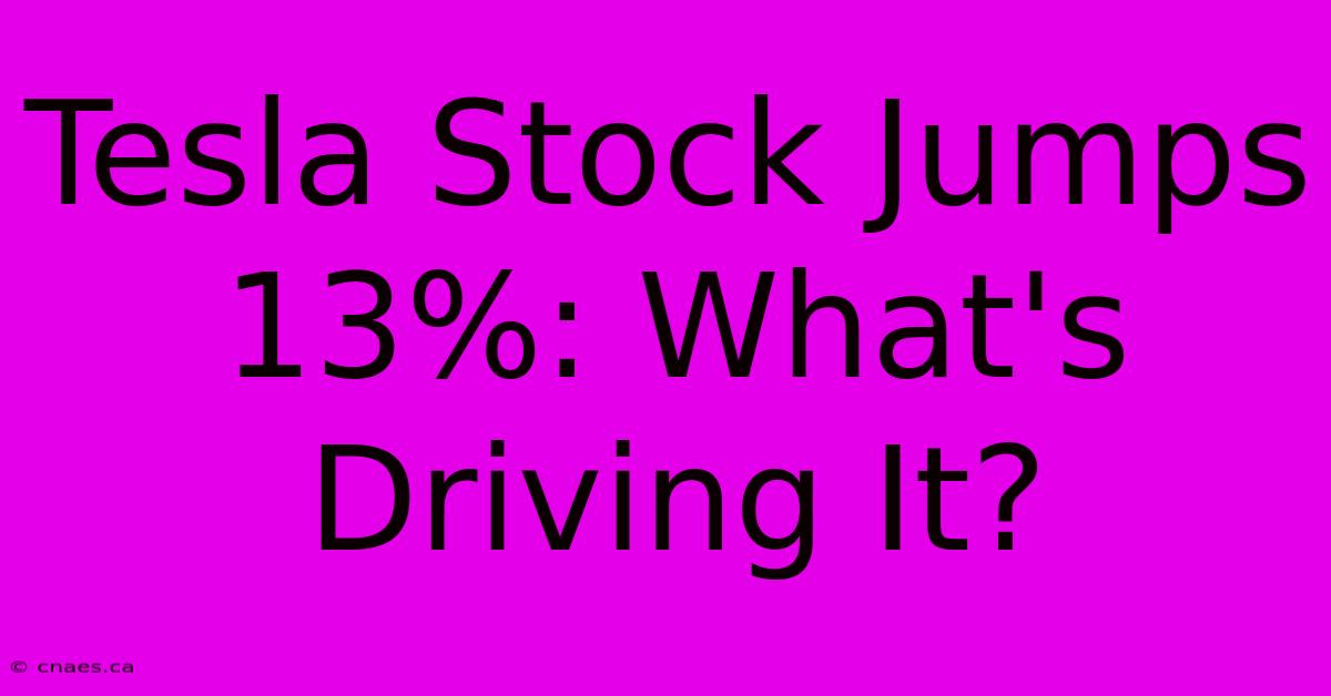 Tesla Stock Jumps 13%: What's Driving It?