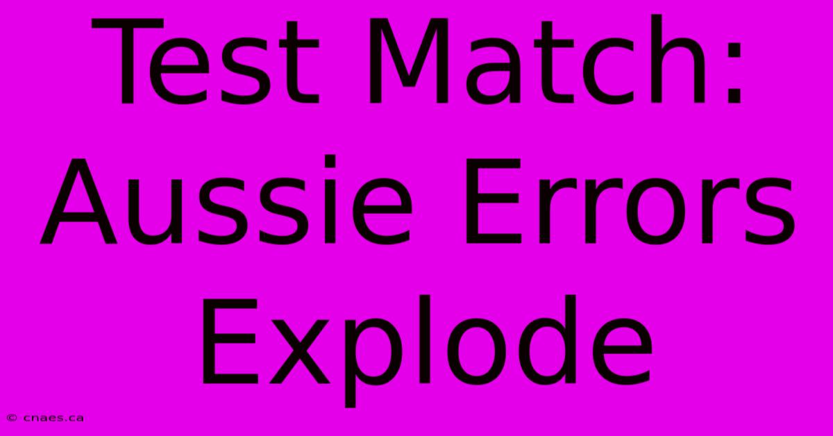 Test Match: Aussie Errors Explode