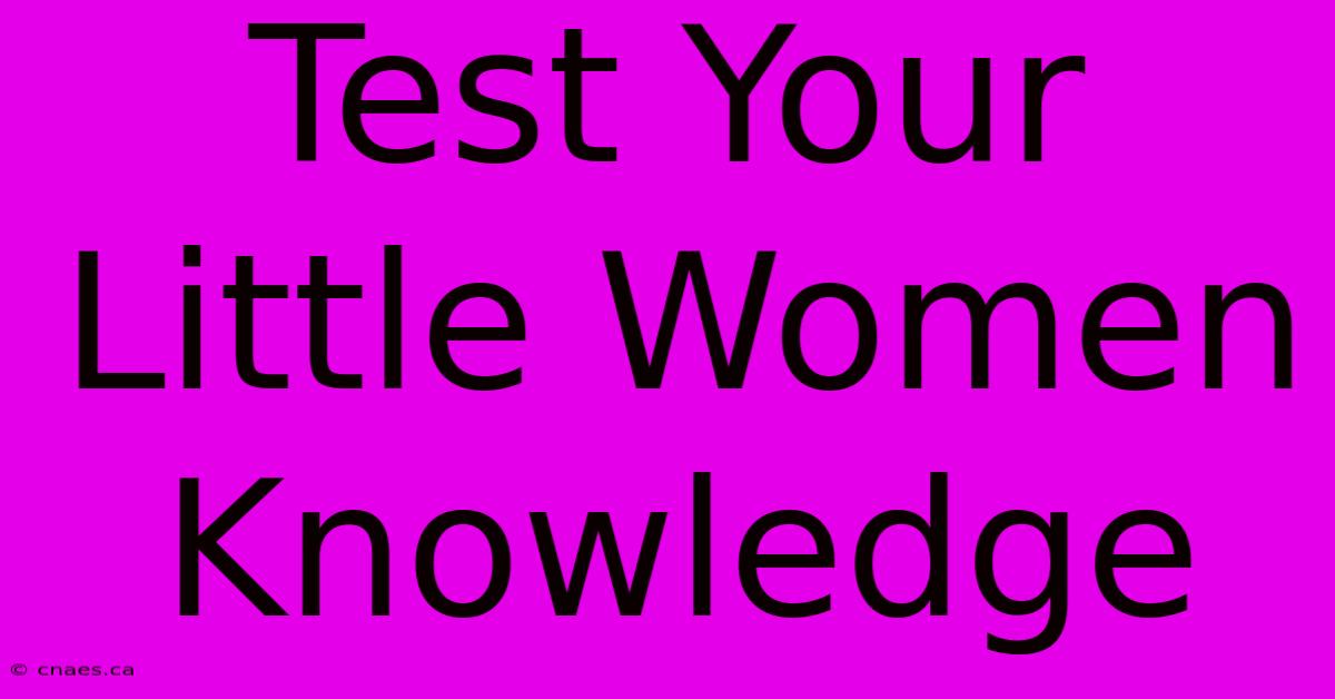 Test Your Little Women Knowledge