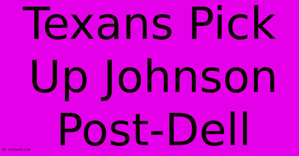 Texans Pick Up Johnson Post-Dell