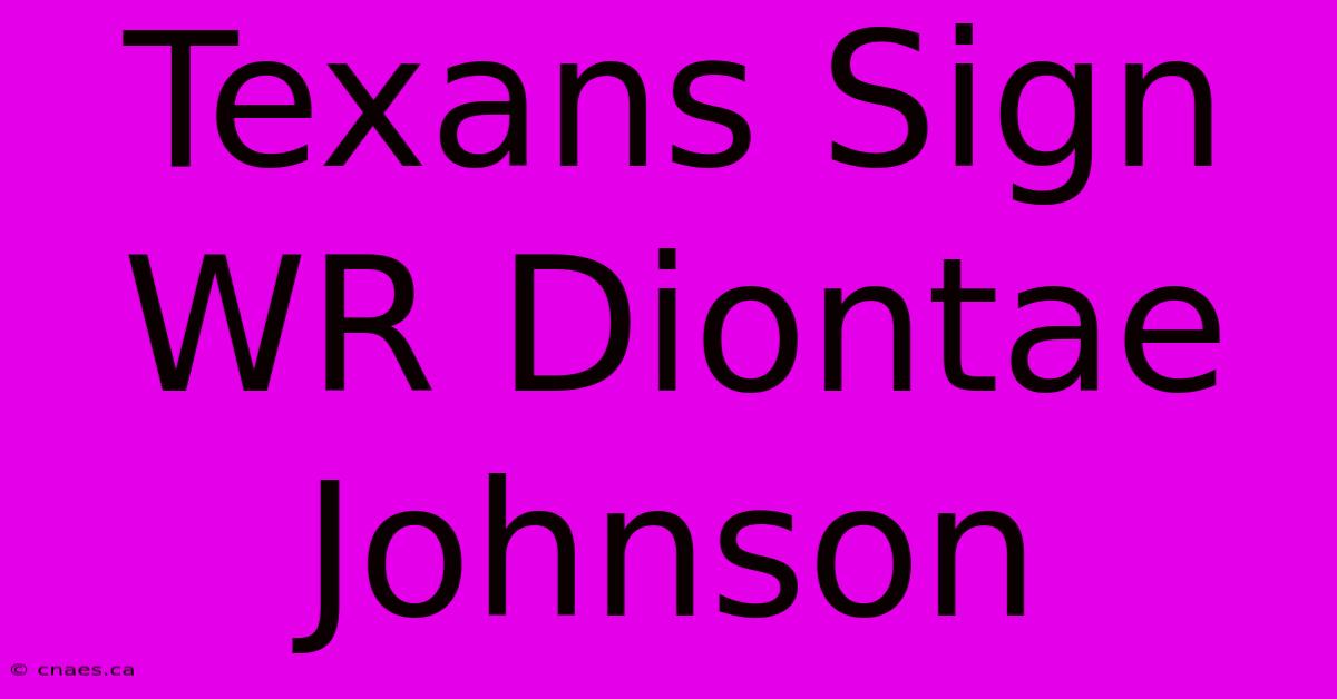 Texans Sign WR Diontae Johnson