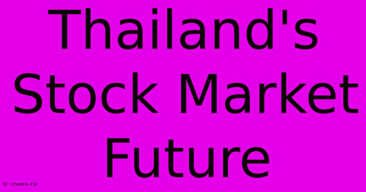 Thailand's Stock Market Future