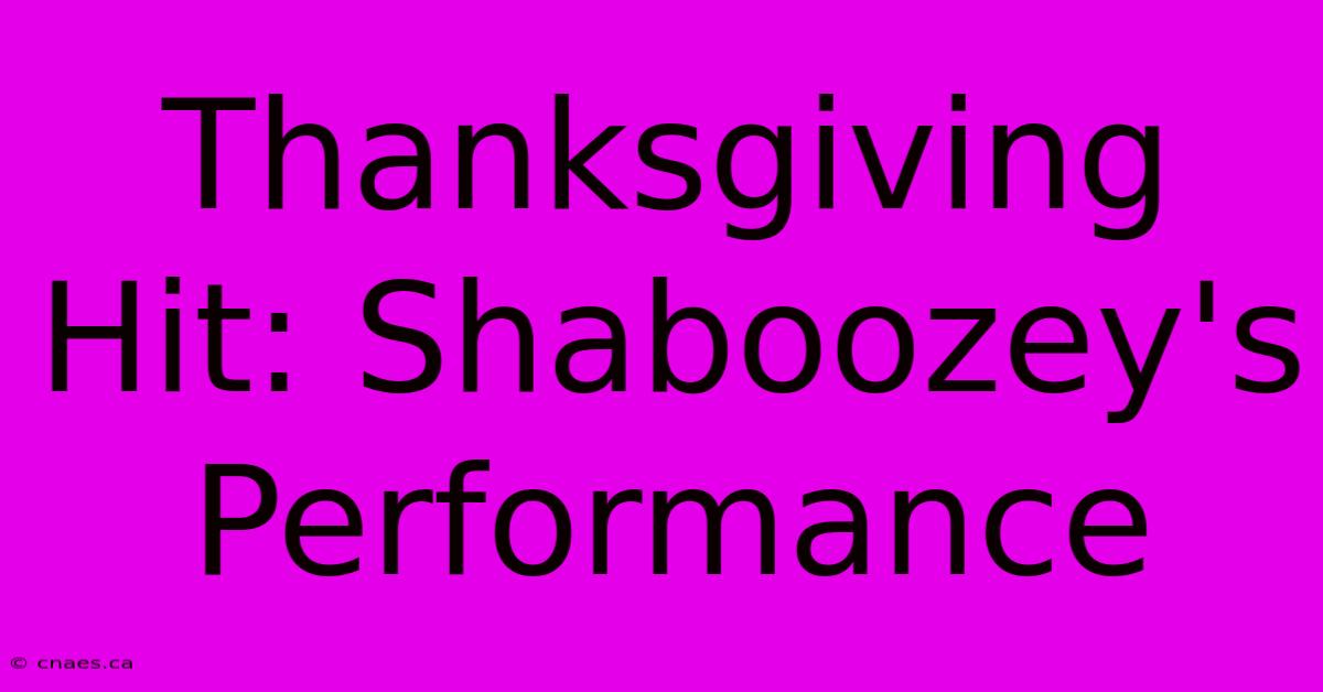 Thanksgiving Hit: Shaboozey's Performance