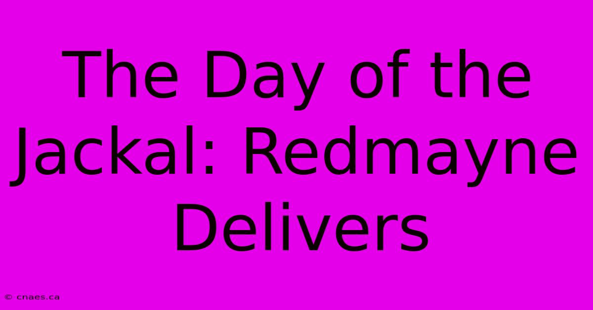 The Day Of The Jackal: Redmayne Delivers 