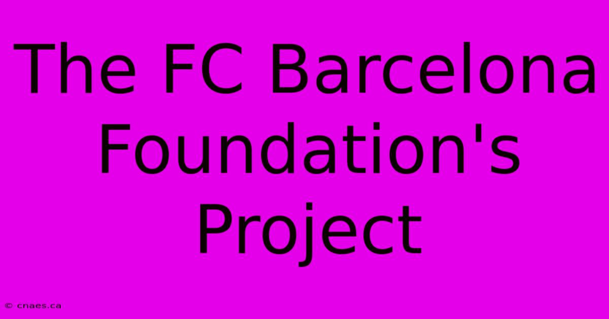 The FC Barcelona Foundation's Project