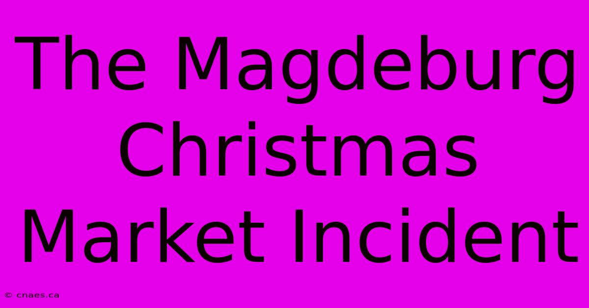 The Magdeburg Christmas Market Incident