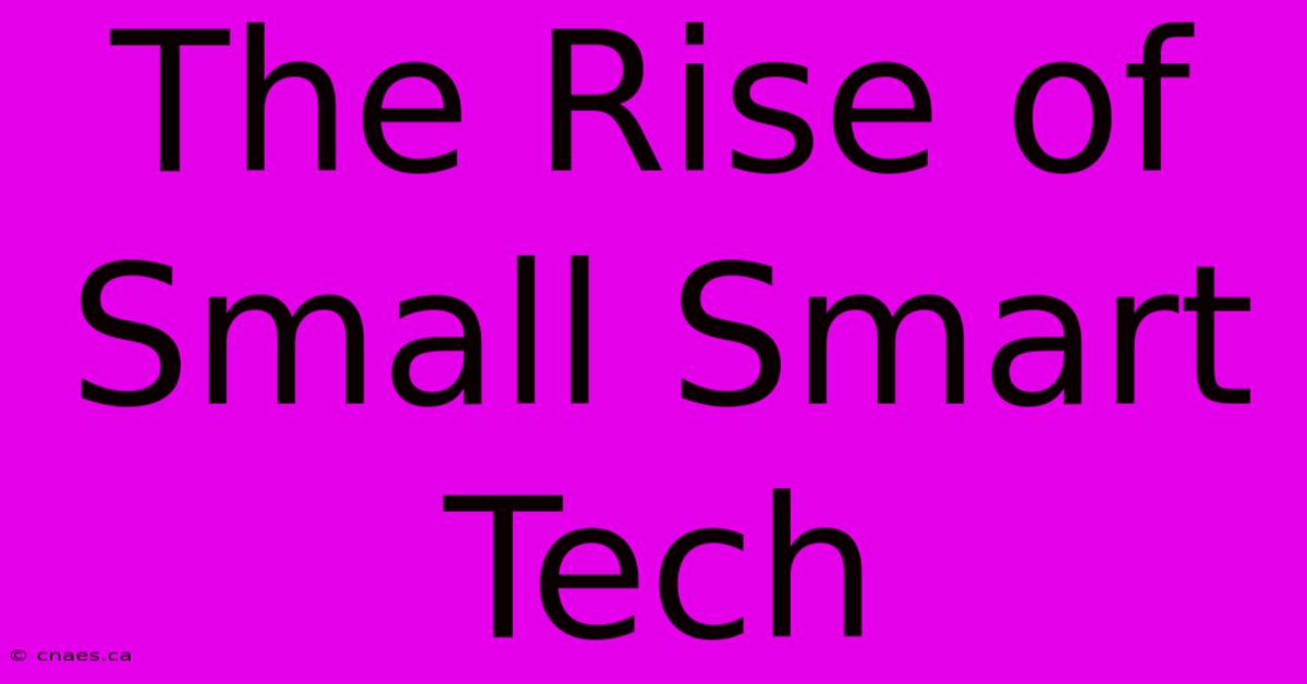 The Rise Of Small Smart Tech