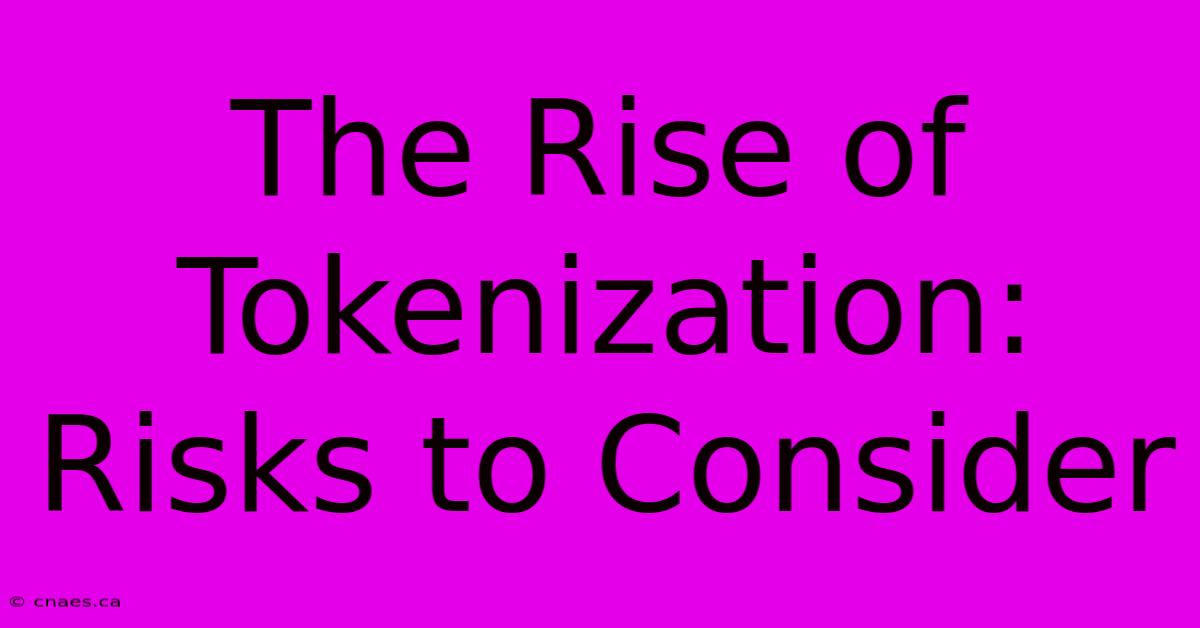 The Rise Of Tokenization:  Risks To Consider