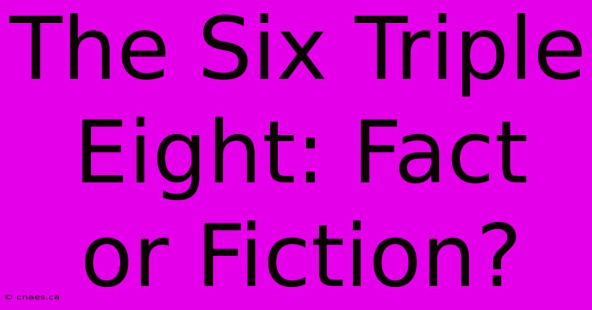 The Six Triple Eight: Fact Or Fiction?