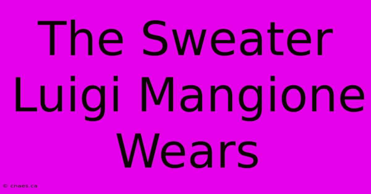 The Sweater Luigi Mangione Wears