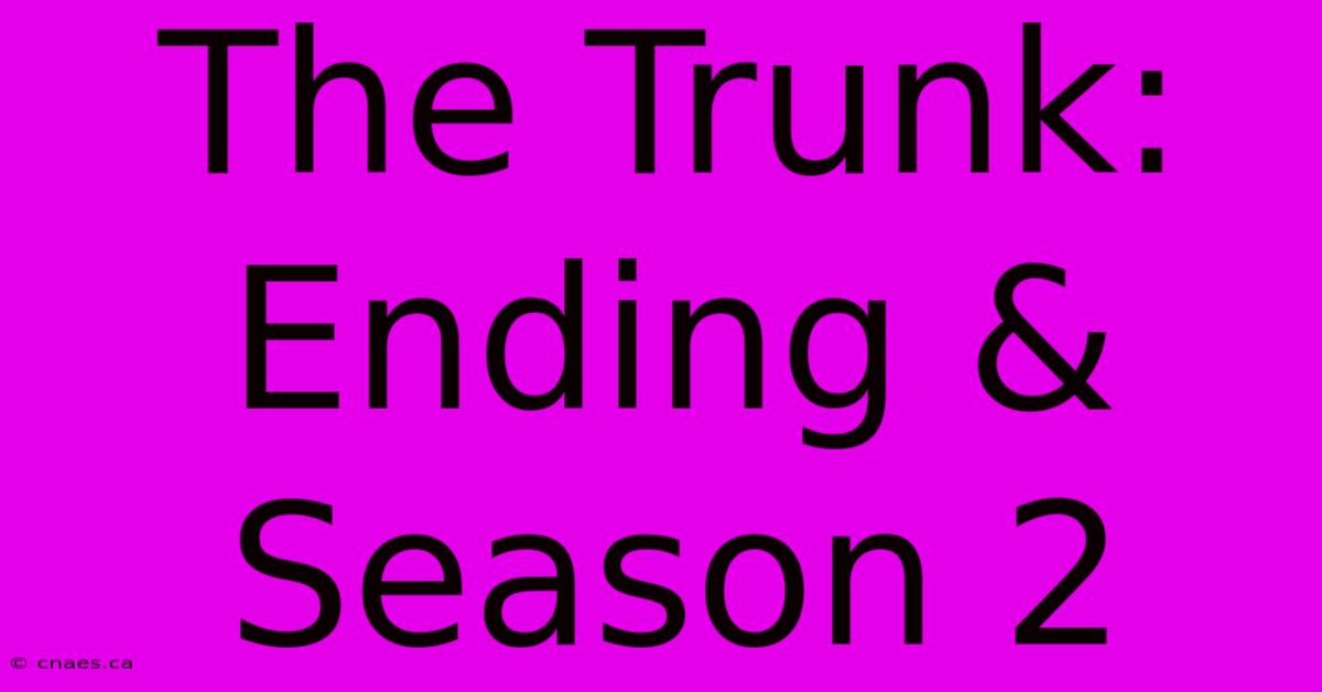 The Trunk: Ending & Season 2