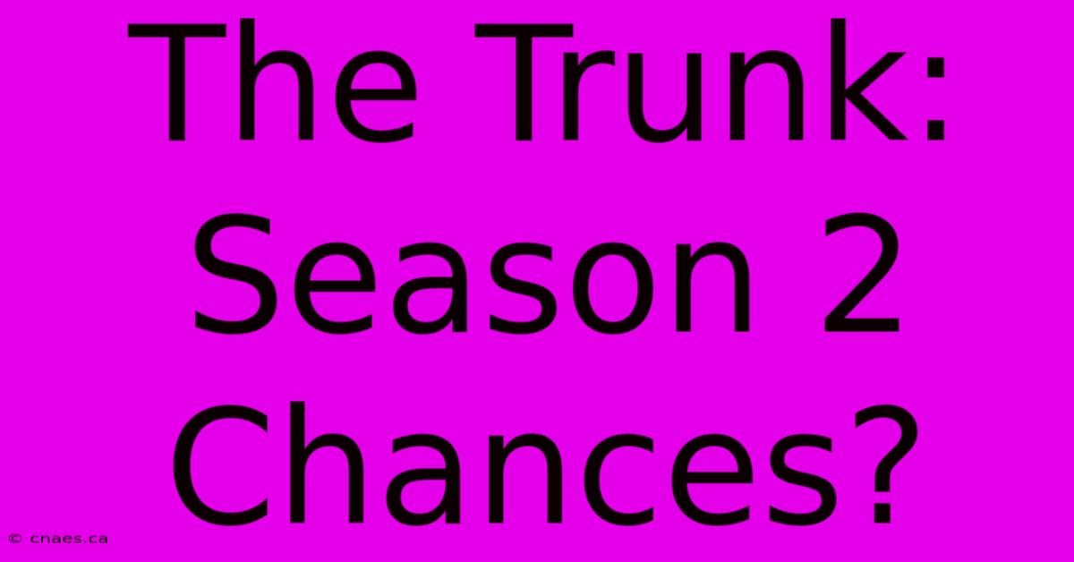 The Trunk: Season 2 Chances?