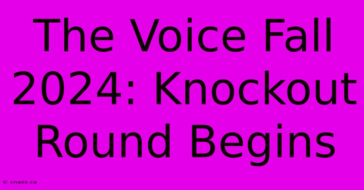 The Voice Fall 2024: Knockout Round Begins